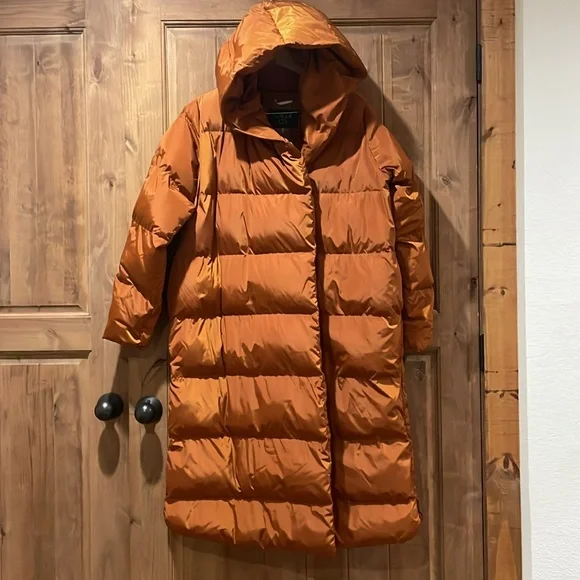 Calia by Carrie Underwood Long Orange Puffer Coat - Picture 2 of 6